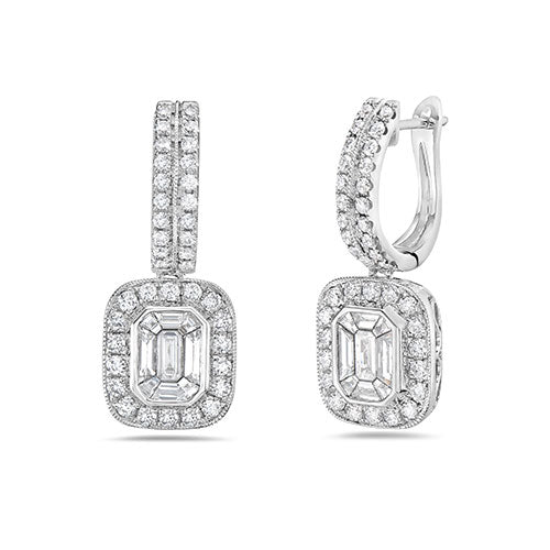 White Diamonds, 18K White Gold Earrings Modani Jewels