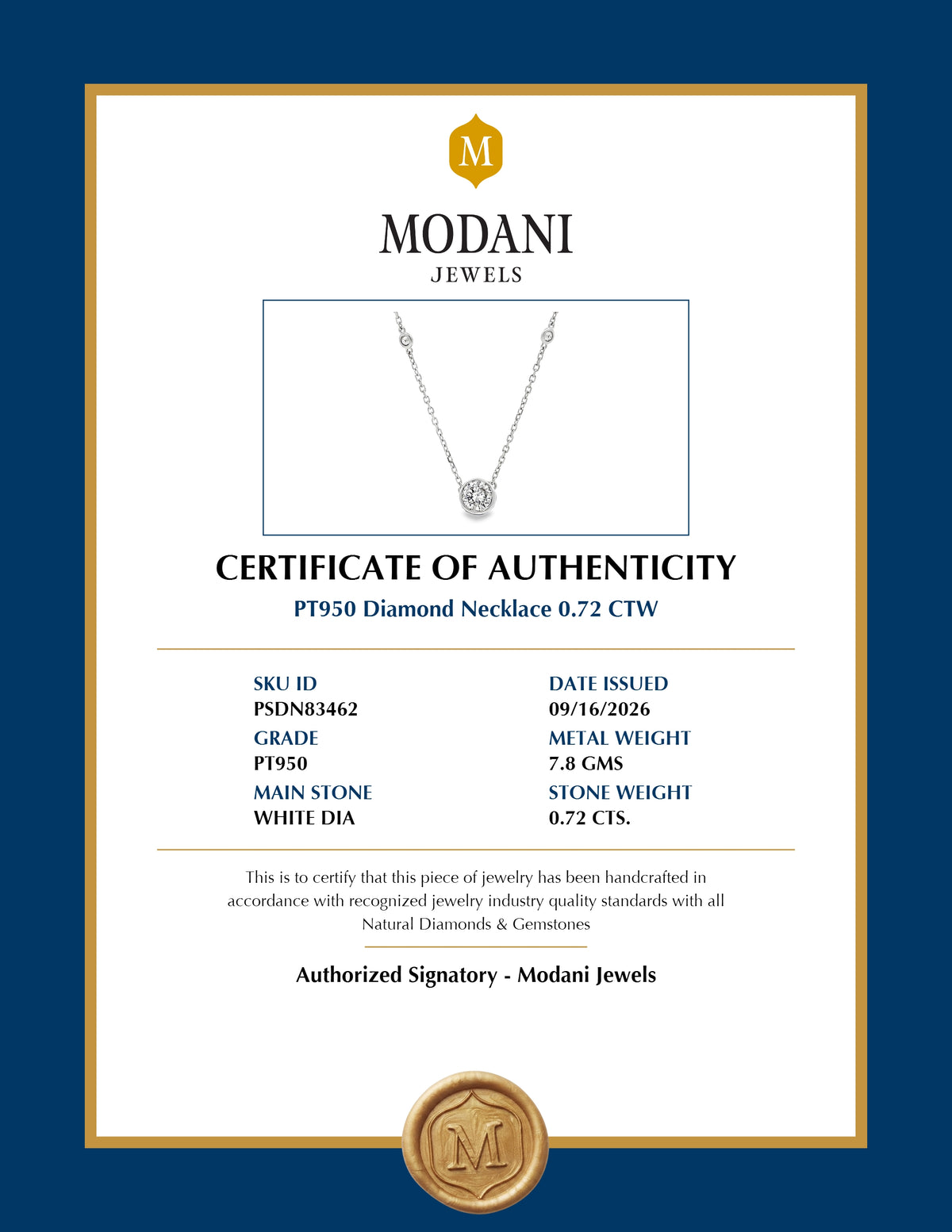 Certificate of Authenticity - PSDN83462