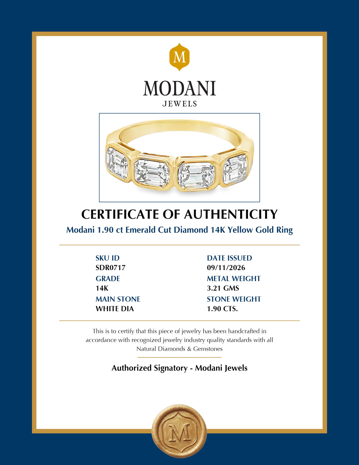 Certificate of Authenticity - SDR0717