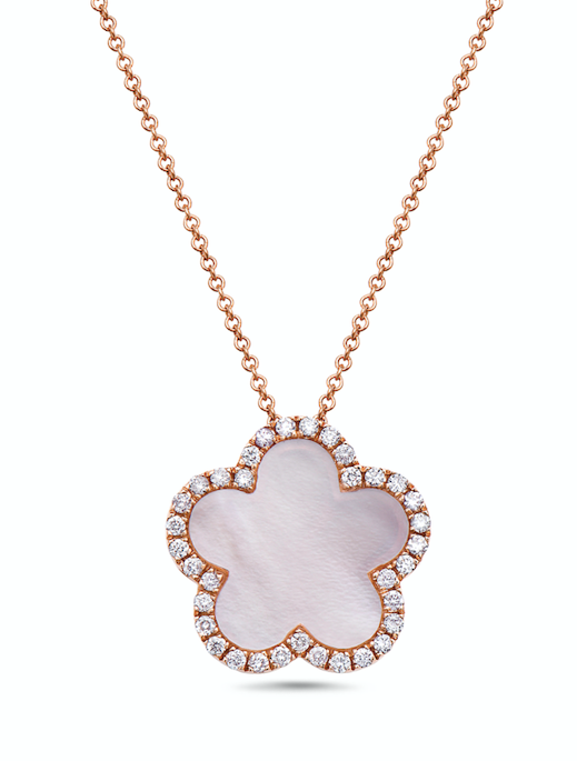 Pink Diamond 14k Rose Gold Diamond Necklace Modani Jewels